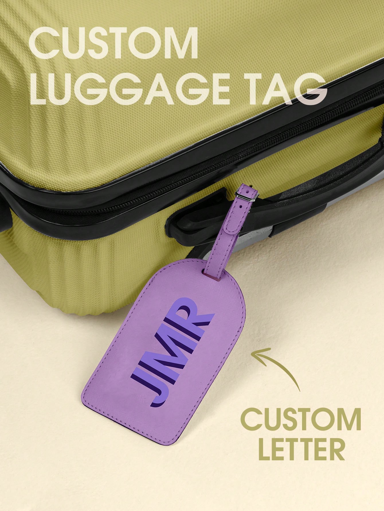 Men Accessories For Travel - Personalized Initial Luggage Tag Custom Letter