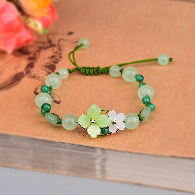 Green Jade Flower Bracelet Amu - đánh giá và giá Bead Bracelet Men