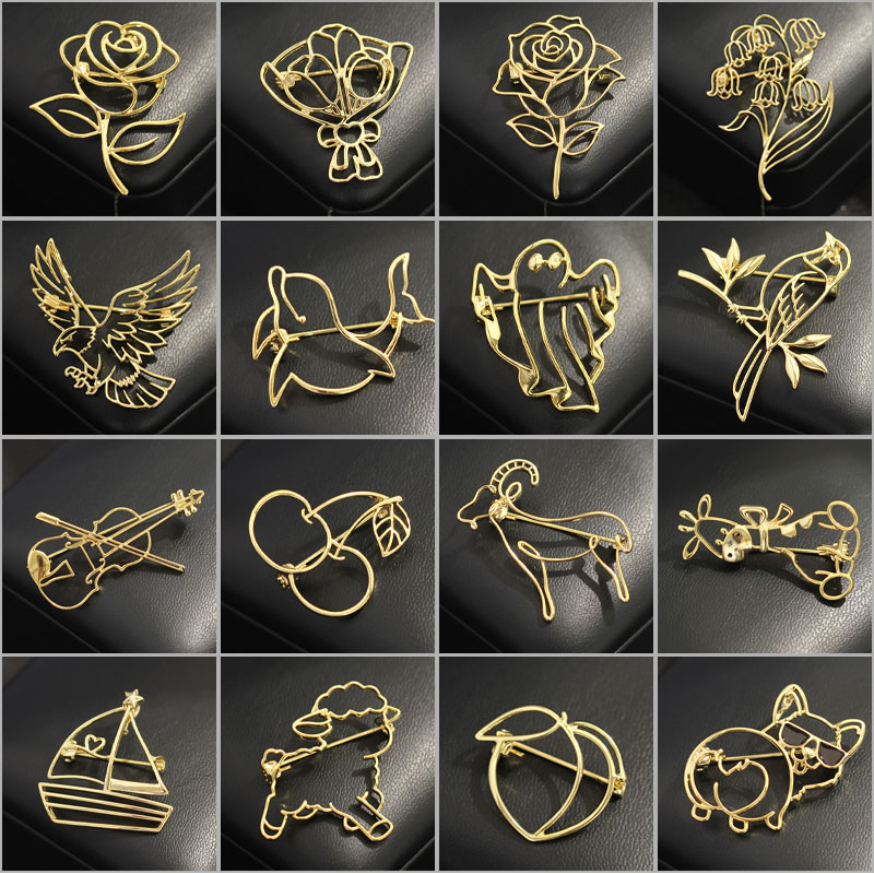 Minimalist Hollowed Out Brooch - đánh giá và giá Men Accessories Bouquet