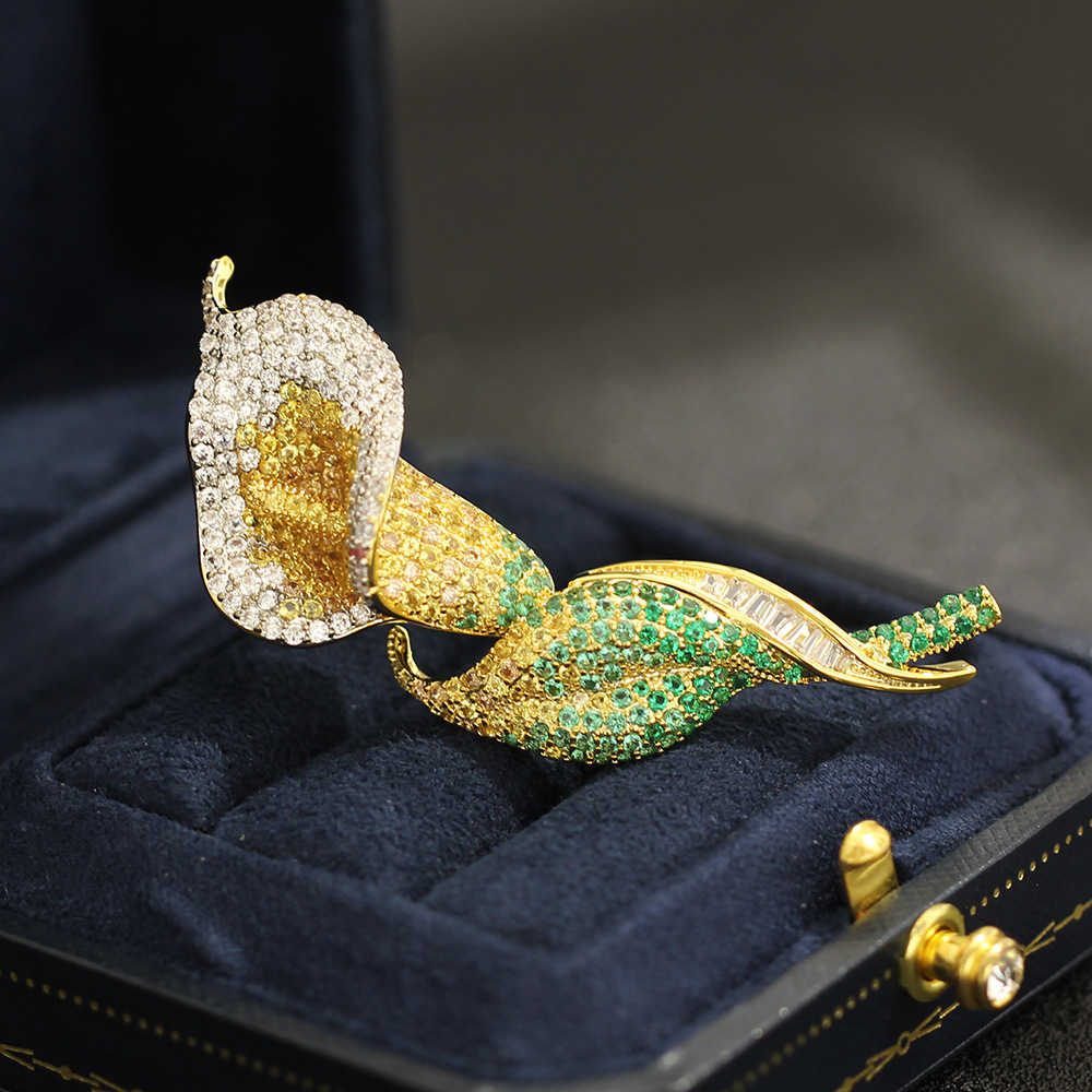 High-end Micro-inlaid Zircon E - đánh giá và giá Men Accessories Bouquet